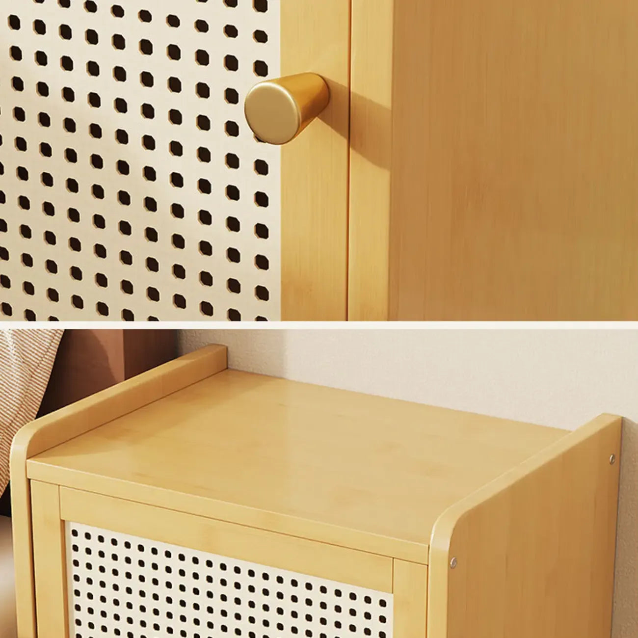 Table de chevet scandinave en bois massif naturel