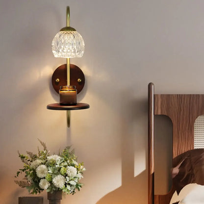 Applique murale vintage avec étagère flottante pour salon