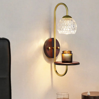 Applique murale vintage avec étagère flottante pour salon