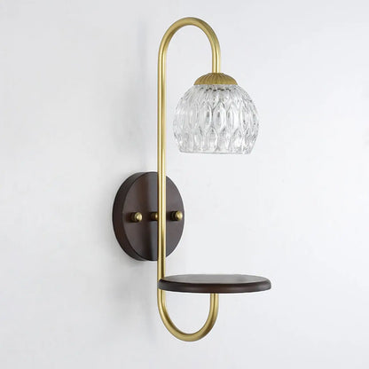 Applique murale vintage avec étagère flottante pour salon