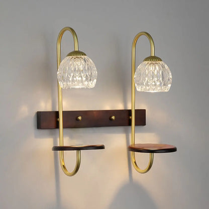 Applique murale vintage avec étagère flottante pour salon