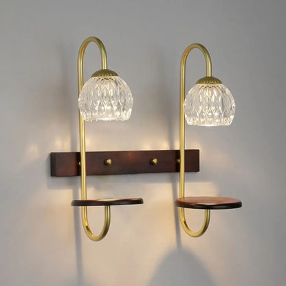 Applique murale vintage avec étagère flottante pour salon