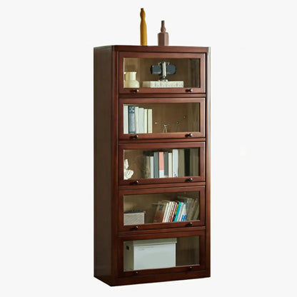 Armoire de rangement classique en bois brun avec verre inversé