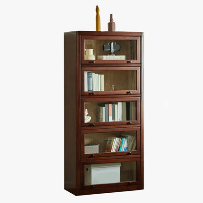 Armoire de rangement classique en bois brun avec verre inversé
