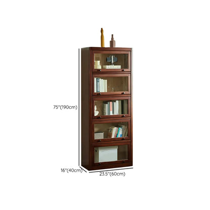Armoire de rangement classique en bois brun avec verre inversé