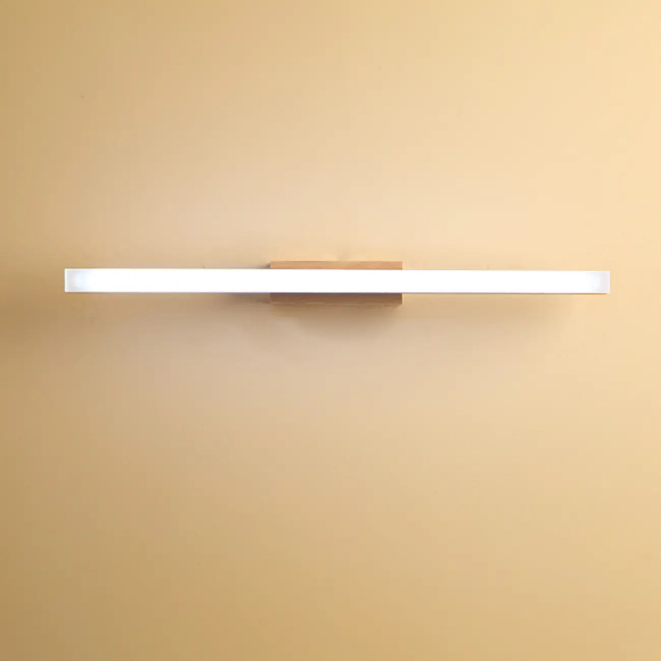 Applique murale élégante en bois avec abat-jour en acrylique pour salle de bain