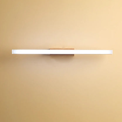 Applique murale élégante en bois avec abat-jour en acrylique pour salle de bain