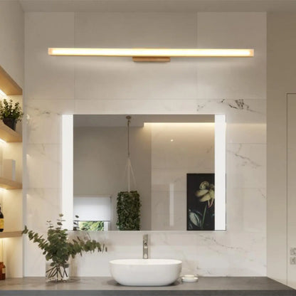 Applique murale élégante en bois avec abat-jour en acrylique pour salle de bain