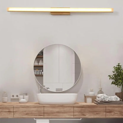 Applique murale élégante en bois avec abat-jour en acrylique pour salle de bain