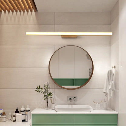 Applique murale élégante en bois avec abat-jour en acrylique pour salle de bain