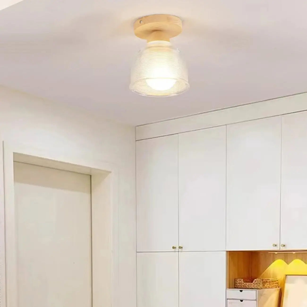 Mini plafonnier semi-encastré moderne en verre pour la décoration de couloir