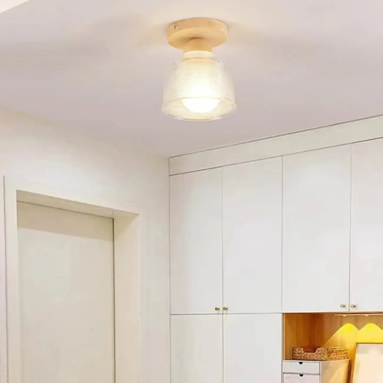 Mini plafonnier semi-encastré moderne en verre pour la décoration de couloir