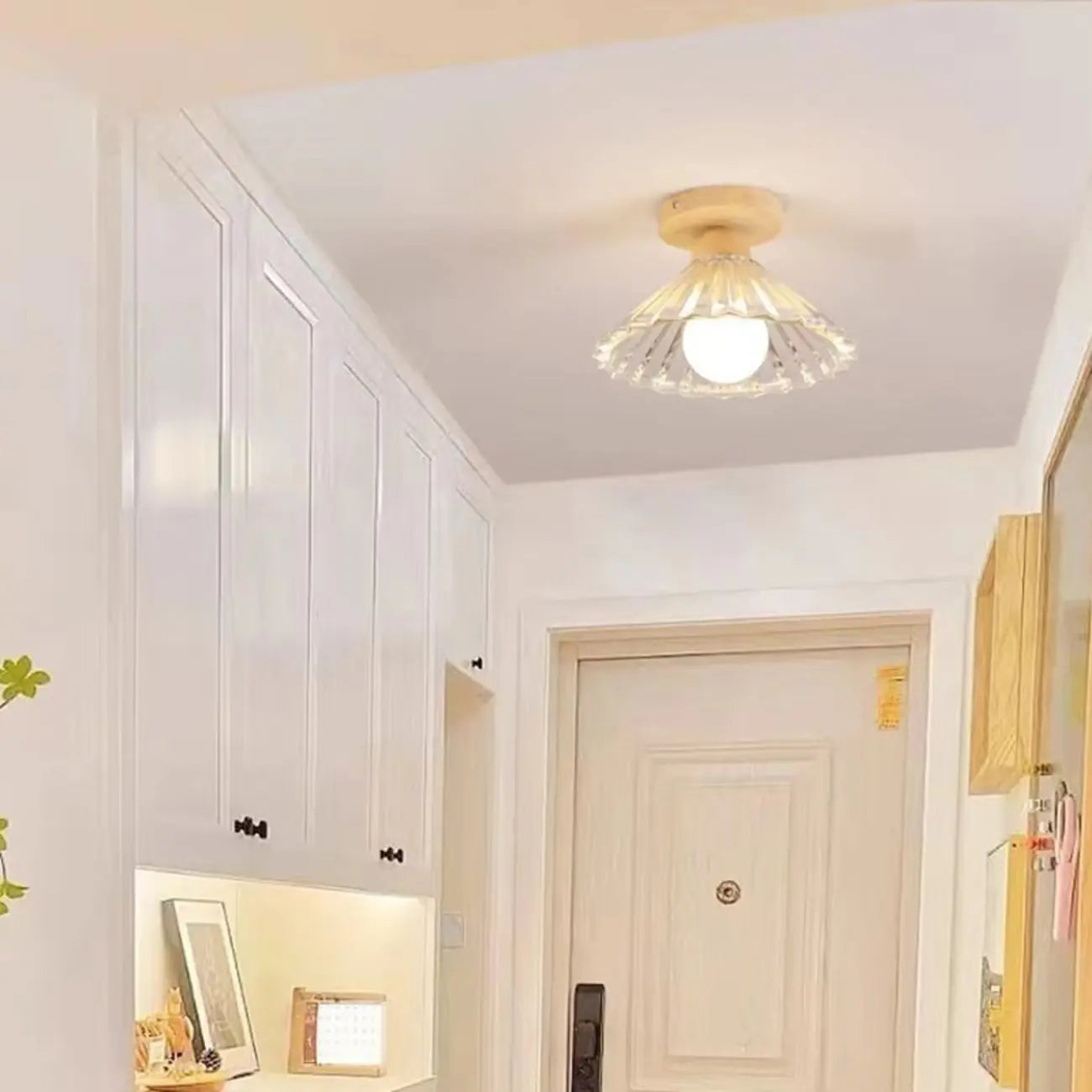 Mini plafonnier semi-encastré moderne en verre pour la décoration de couloir