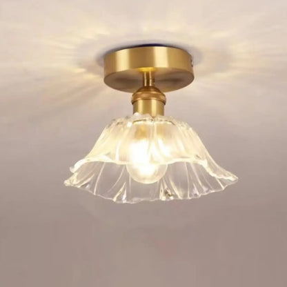 Mini plafonnier semi-encastré moderne en verre pour la décoration de couloir