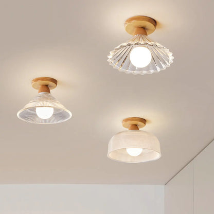 Mini plafonnier semi-encastré moderne en verre pour la décoration de couloir