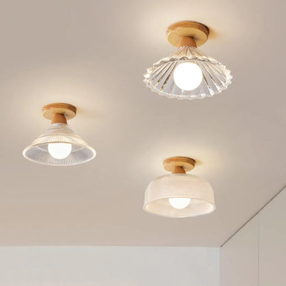 Mini plafonnier semi-encastré moderne en verre pour la décoration de couloir