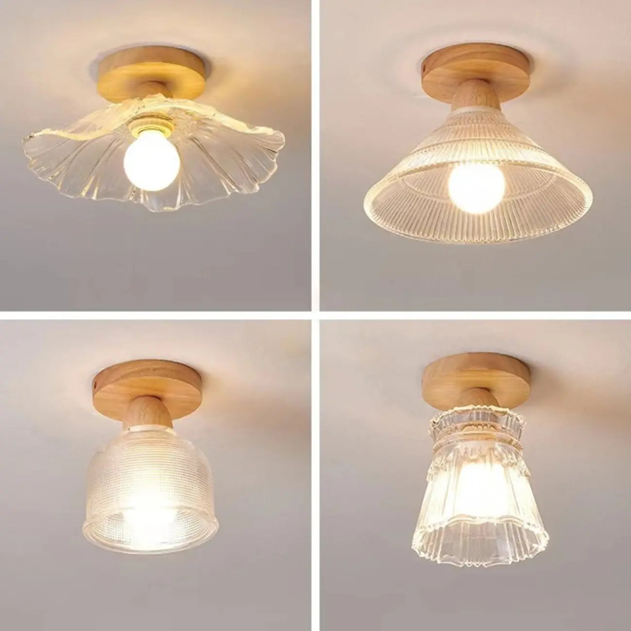 Mini plafonnier semi-encastré moderne en verre pour la décoration de couloir