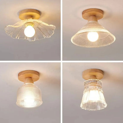Mini plafonnier semi-encastré moderne en verre pour la décoration de couloir