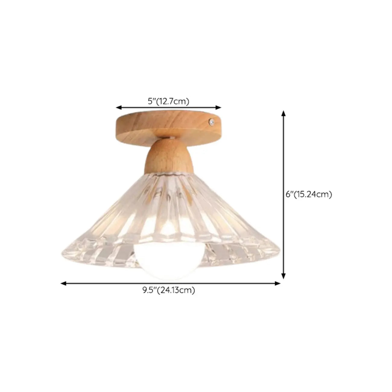 Mini plafonnier semi-encastré moderne en verre pour la décoration de couloir
