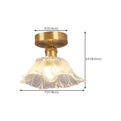 Mini plafonnier semi-encastré moderne en verre pour la décoration de couloir