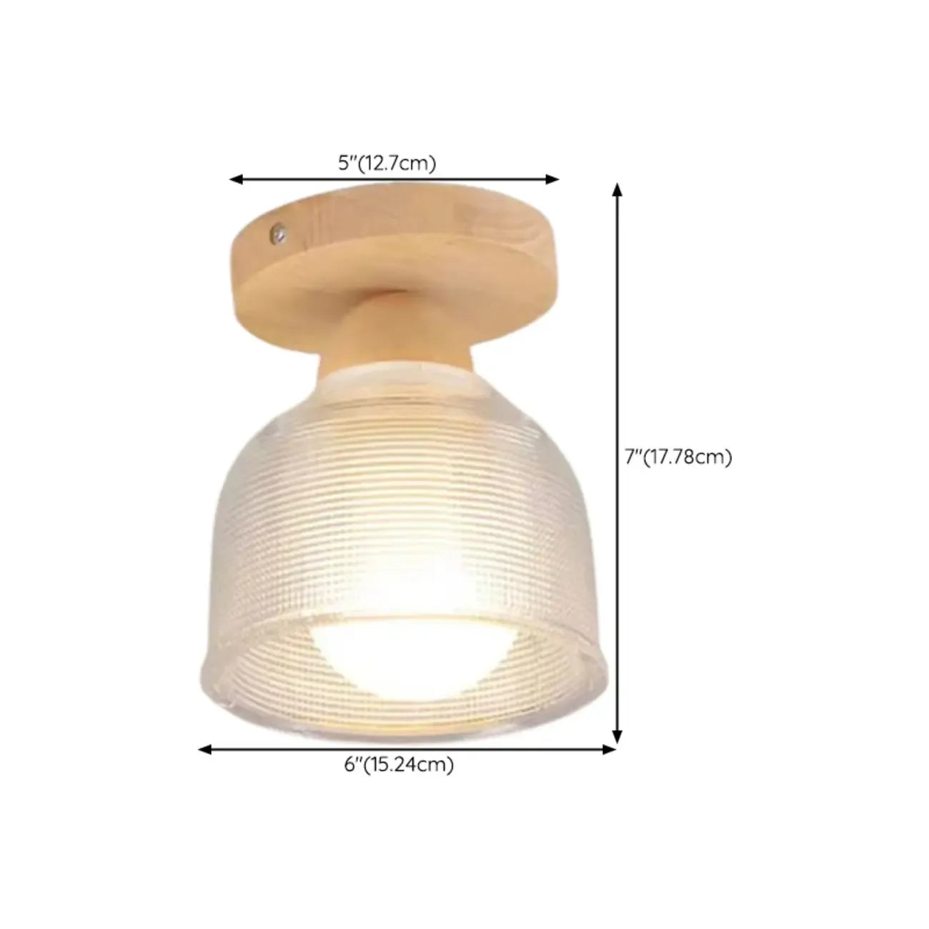 Mini plafonnier semi-encastré moderne en verre pour la décoration de couloir