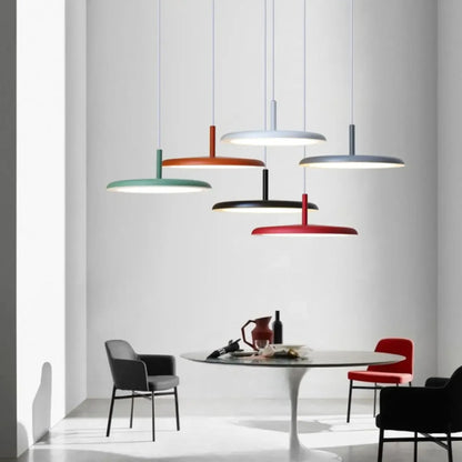 Suspension LED ronde moderne à longueur réglable pour salle à manger