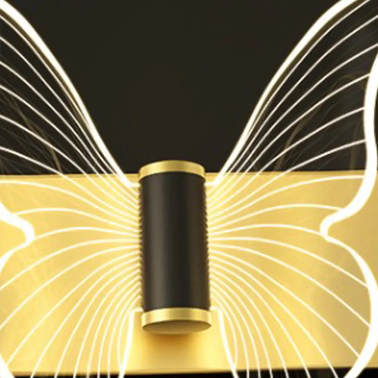 Applique murale LED papillon unique avec base en bois pour chambre