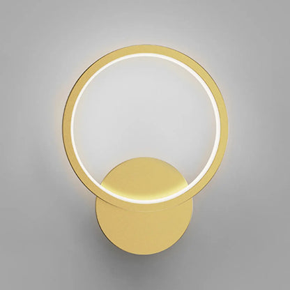 Applique murale carrée moderne à LED avec finition laiton pour chambre à coucher