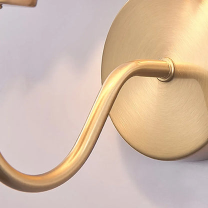 Applique murale d'intérieur élégante à abat-jour conique plissé en tissu