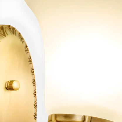 Applique murale en laiton de 25 à 35 cm avec abat-jour en verre pour chambre à coucher