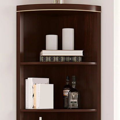 Meuble d'angle en bois gris antique avec accents dorés