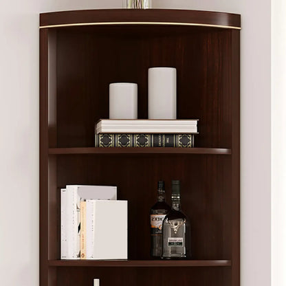 Meuble d'angle en bois gris antique avec accents dorés