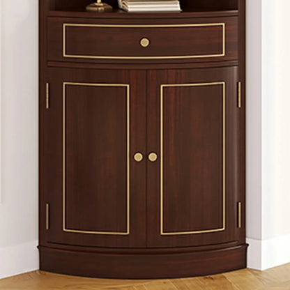 Meuble d'angle en bois gris antique avec accents dorés