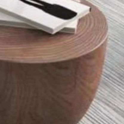 Table d'appoint moderne en bois en forme de tambour avec plateau rabattable pour salon