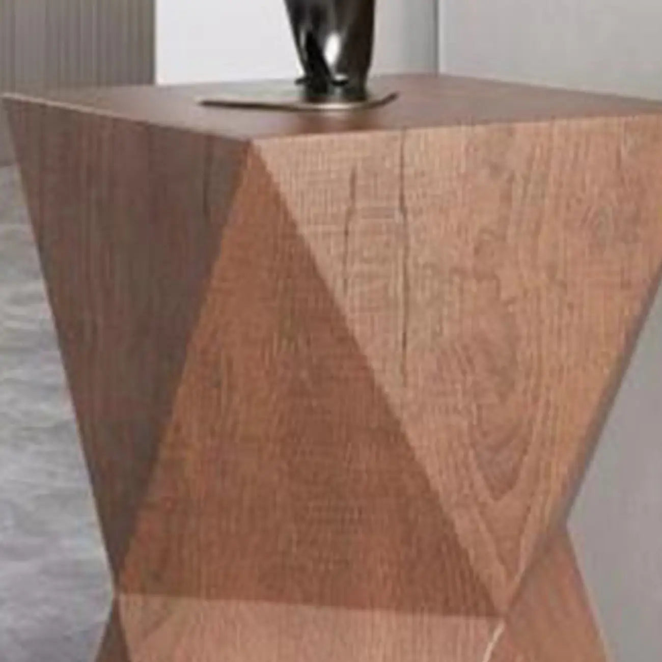 Table d'appoint moderne en bois en forme de tambour avec plateau rabattable pour salon