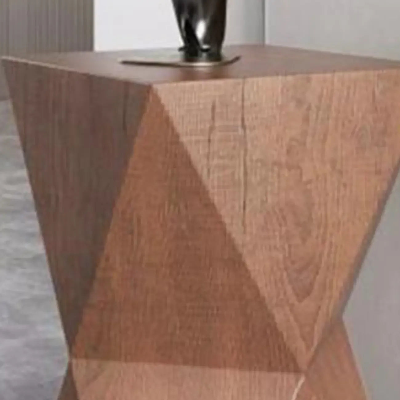 Table d'appoint moderne en bois en forme de tambour avec plateau rabattable pour salon