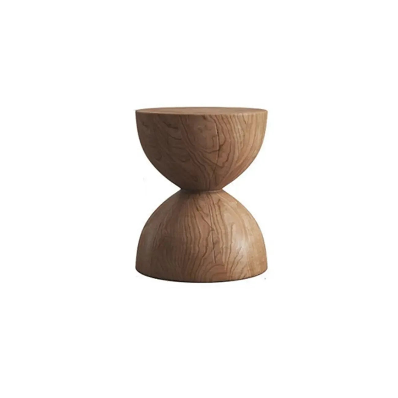 Table d'appoint moderne en bois en forme de tambour avec plateau rabattable pour salon