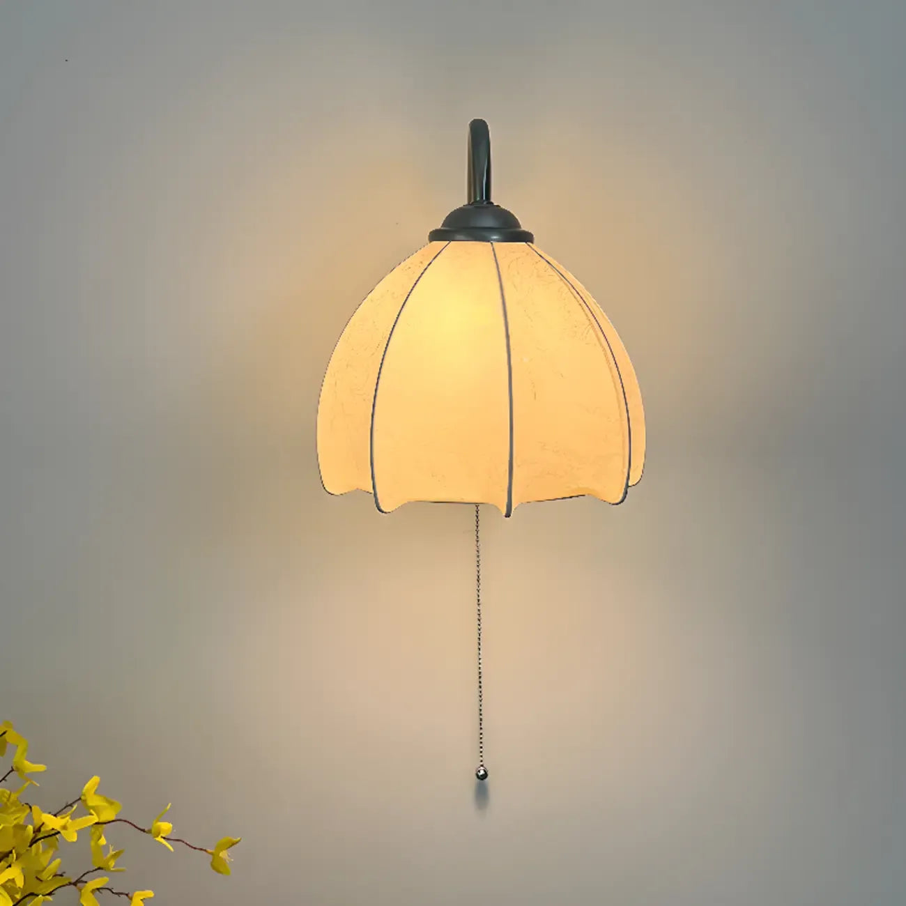 Applique murale vintage 6,5 avec abat-jour conique en tissu pour chambre à coucher