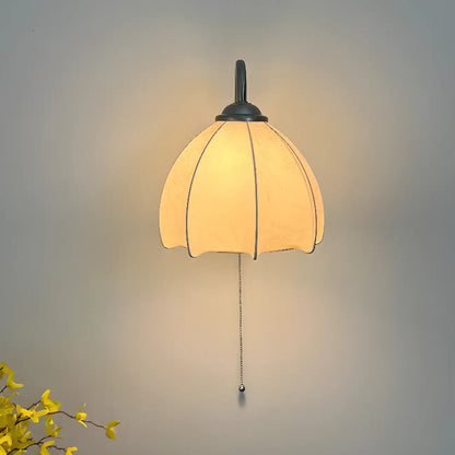 Applique murale vintage 6,5 avec abat-jour conique en tissu pour chambre à coucher