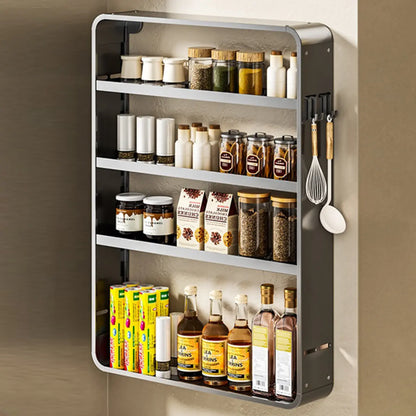 Étagères de rangement murales de cuisine en métal réglables avec crochets