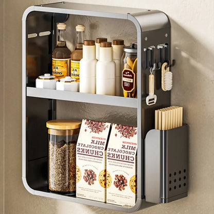 Étagères de rangement murales de cuisine en métal réglables avec crochets