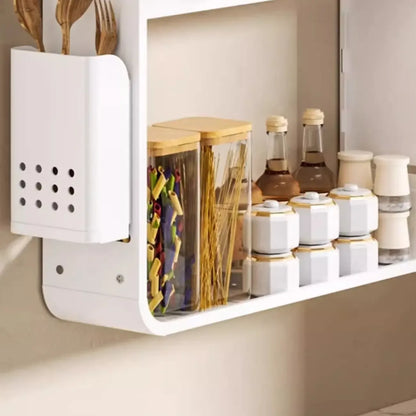 Étagères de rangement murales de cuisine en métal réglables avec crochets