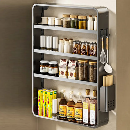 Étagères de rangement murales de cuisine en métal réglables avec crochets