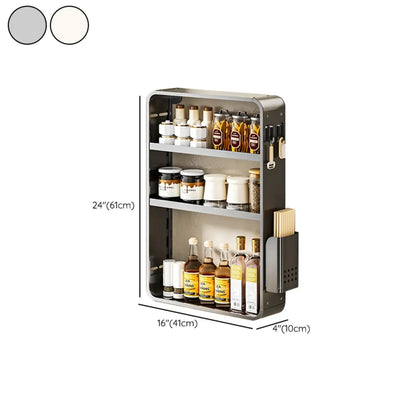 Étagères de rangement murales de cuisine en métal réglables avec crochets