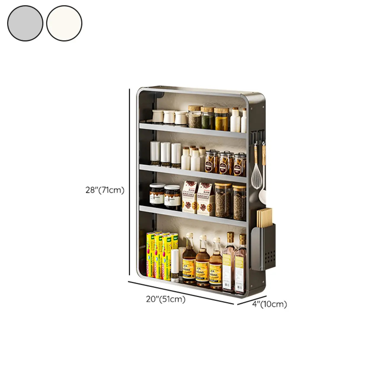 Étagères de rangement murales de cuisine en métal réglables avec crochets