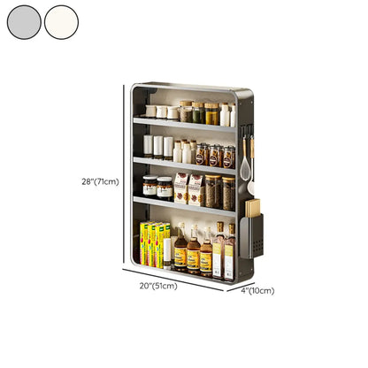 Étagères de rangement murales de cuisine en métal réglables avec crochets