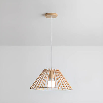 Suspension géométrique moderne en bois à 2 lumières pour salle à manger