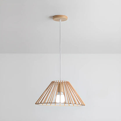 Suspension géométrique moderne en bois à 2 lumières pour salle à manger
