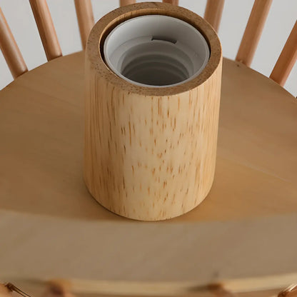 Suspension géométrique moderne en bois à 2 lumières pour salle à manger