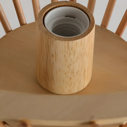 Suspension géométrique moderne en bois à 2 lumières pour salle à manger
